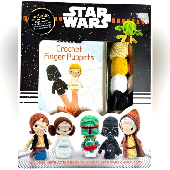 Star Wars Crochet Finger Puppets Skywalker Darth Vader Complete Crochet Kit - Picture 1 of 10